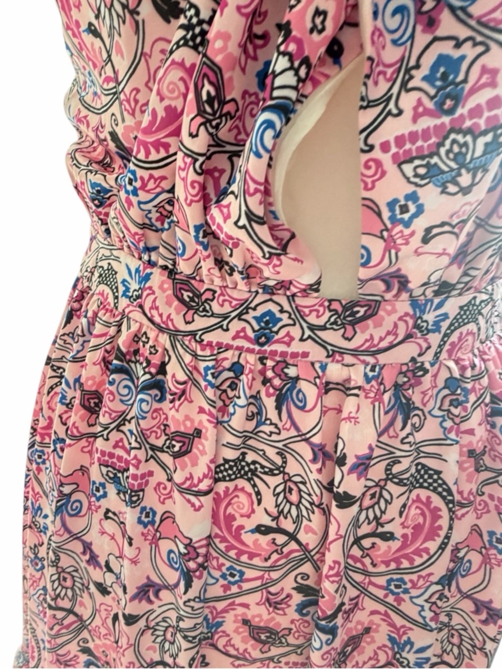 Outerknown Bailey Cross Halter Pink Floral Cut-Out Tiered Maxi Dress - Picture 6 of 10